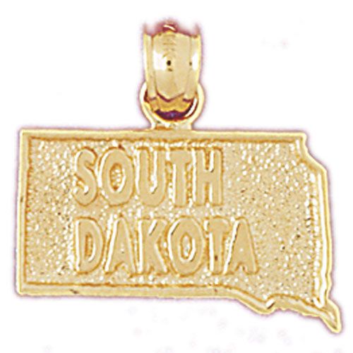 South Dakota State Charm Pendant 14k Gold