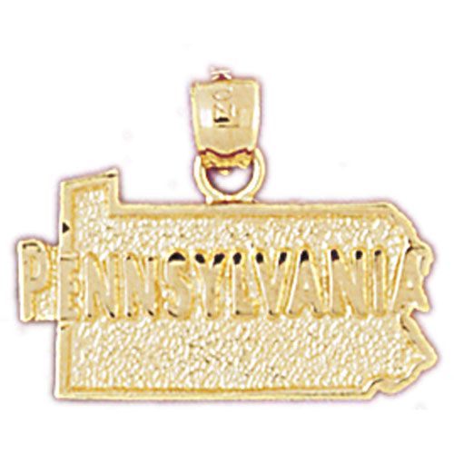 Pennsylvania State Charm Pendant 14k Gold