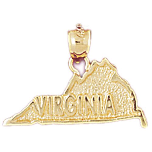 Virginia State Charm Pendant 14k Gold