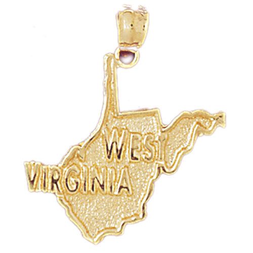 West Virginia State Charm Pendant 14k Gold