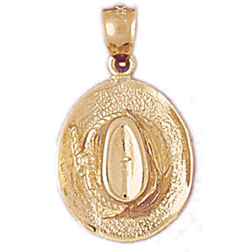 3D Cowboy's Hat Charm Pendant 14k Gold