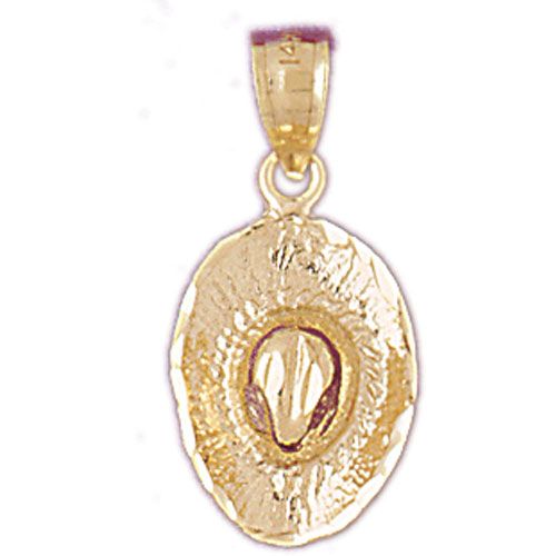 3D Cowboy's Hat Charm Pendant 14k Gold