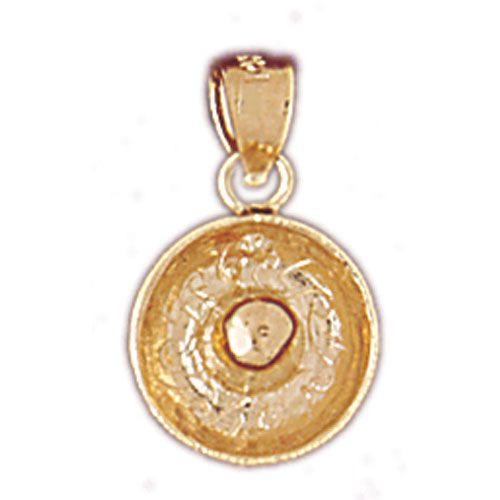 3D Cowboy's Hat Charm Pendant 14k Gold
