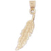 Indian Feather Charm Pendant 14k Gold