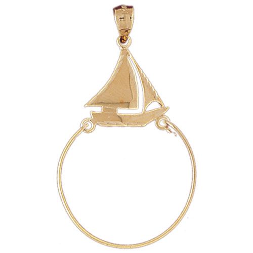 Boat Charm Holder Charm Pendant 14k Gold