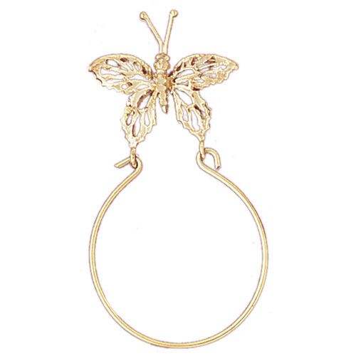 Butterfly Charm Holder Charm Pendant 14k Gold