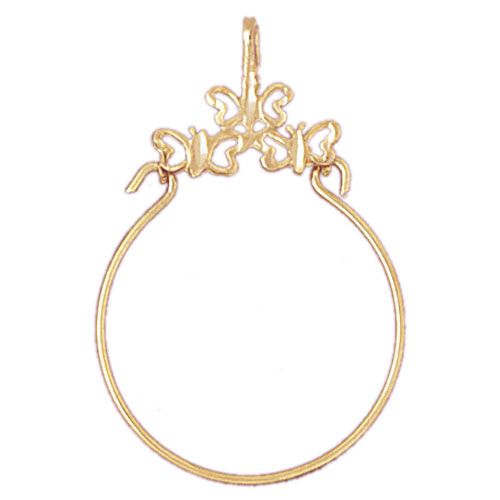 Butterfly Charm Holder Charm Pendant 14k Gold