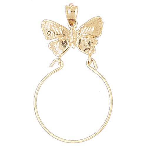 Butterfly Charm Holder Charm Pendant 14k Gold