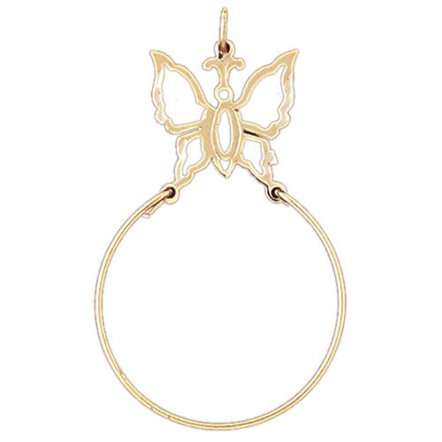 Butterfly Charm Holder Charm Pendant 14k Gold