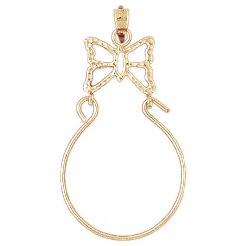 Butterfly Charm Holder Charm Pendant 14k Gold