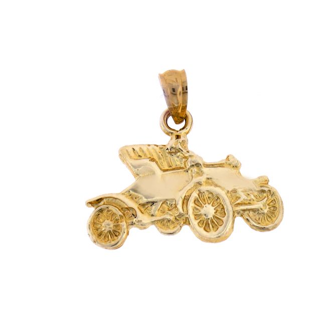 Classic Car Charm Pendant 14k Gold