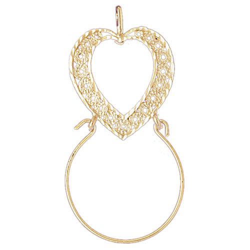 Heart Charm Holder Charm Pendant 14k Gold