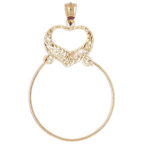 Heart Charm Holder Charm Pendant 14k Gold