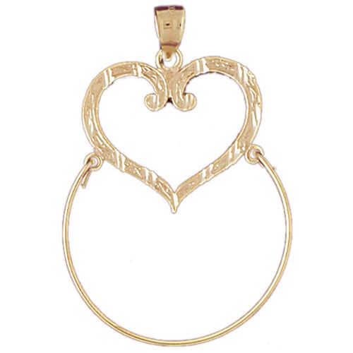 Heart Charm Holder Charm Pendant 14k Gold