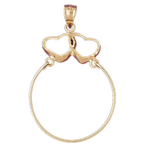 Heart Charm Holder Charm Pendant 14k Gold