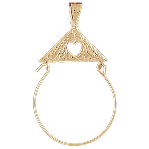 Triangle Charm Holder Charm Pendant 14k Gold