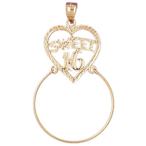 Heart Charm Holder Charm Pendant 14k Gold