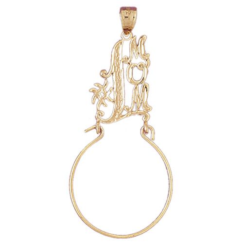 Number 1 Mom Charm Holder Charm Pendant 14k Gold
