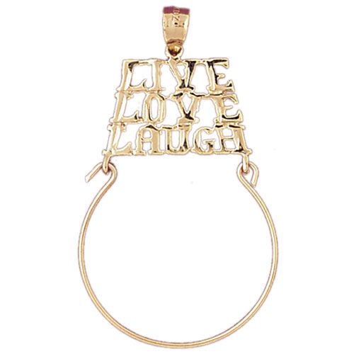 Live Love Laugh Charm Holder Charm Pendant 14k Gold