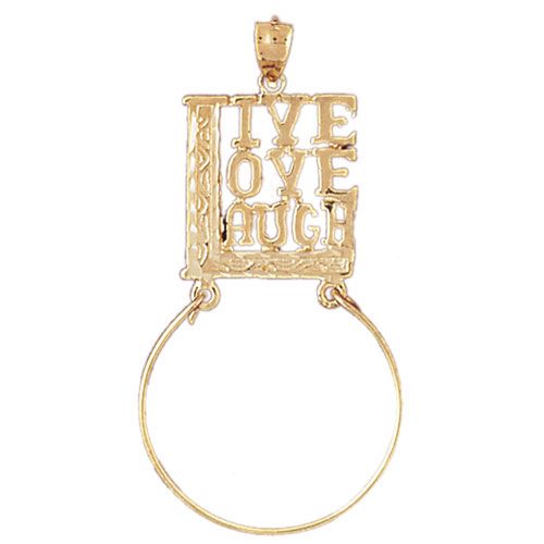 Live Love Laugh Charm Holder Charm Pendant 14k Gold