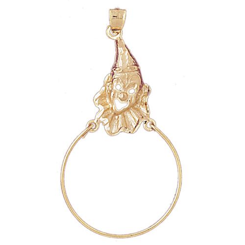 Clown Charm Holder Charm Pendant 14k Gold