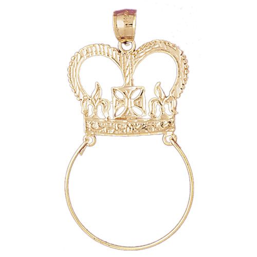 Crown Charm Holder Charm Pendant 14k Gold