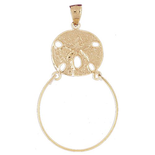 Dollar Sand Charm Holder Charm Pendant 14k Gold