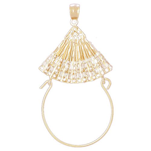 Fan Charm Holder Charm Pendant 14k Gold