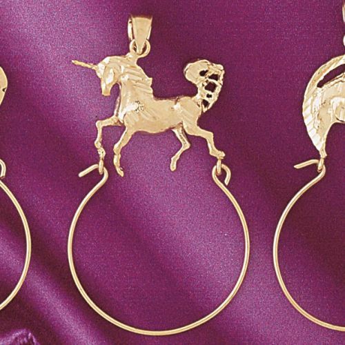 Unicorn Charm Holder Charm Pendant 14k Gold