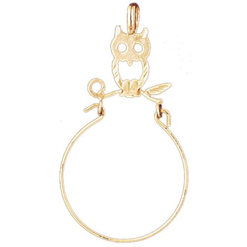 Owl Charm Holder Charm Pendant 14k Gold