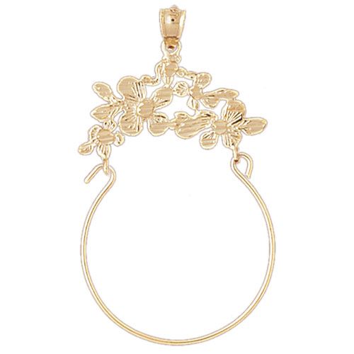 Flower Charm Holder Charm Pendant 14k Gold