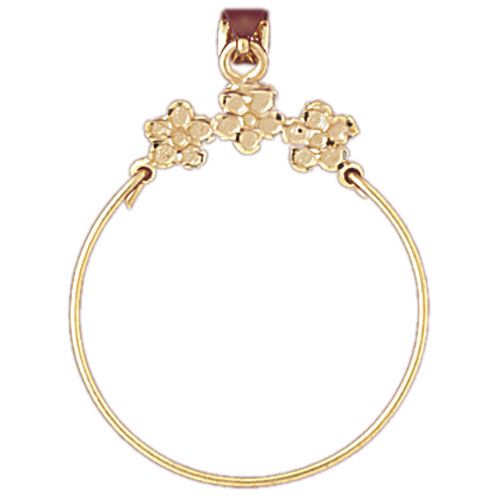 Flower Charm Holder Charm Pendant 14k Gold