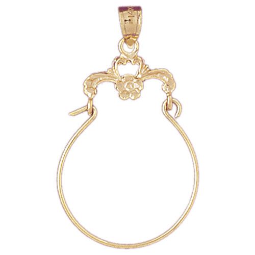 Flower Charm Holder Charm Pendant 14k Gold