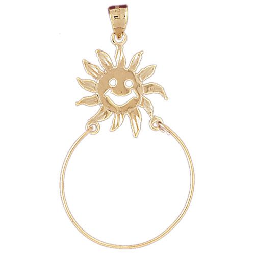 Sun Charm Holder Charm Pendant 14k Gold