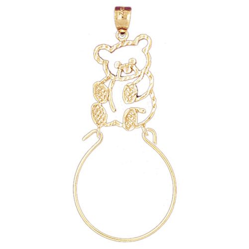Teddy Bear Charm Holder Charm Pendant 14k Gold