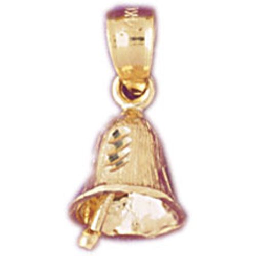 Christmas Bell Charm Pendant 14k Gold