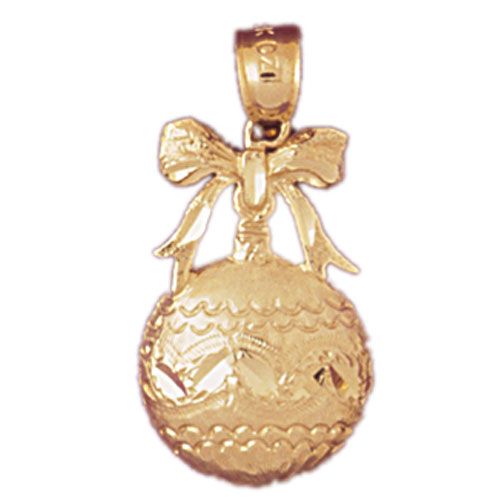 Christmas Ornament Charm Pendant 14k Gold