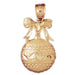 Christmas Ornament Charm Pendant 14k Gold