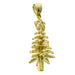 3D Christmas Tree Charm Pendant 14k Gold