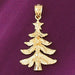 Christmas Tree Charm Pendant 14k Gold