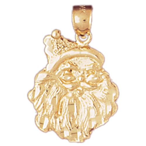 Santa Clause Charm Pendant 14k Gold