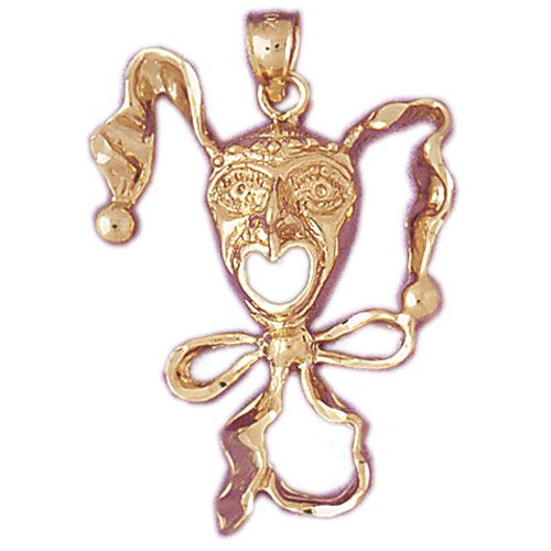 Clown Charm Pendant 14k Gold