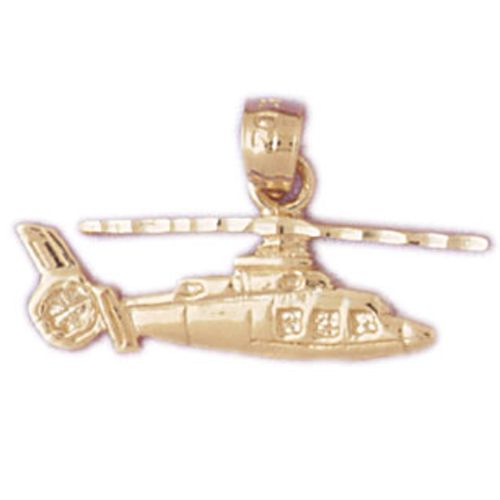 Helicopter Charm Pendant 14k Gold