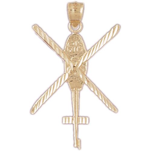 Helicopter Charm Pendant 14k Gold