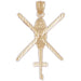 Helicopter Charm Pendant 14k Gold