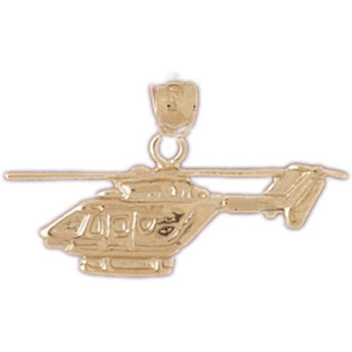 Helicopter Charm Pendant 14k Gold