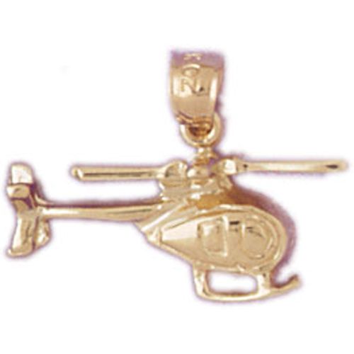 Helicopter Charm Pendant 14k Gold