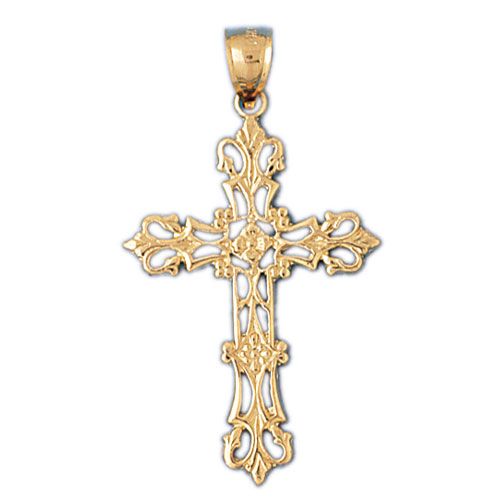 Cross Charm Pendant 14k Gold