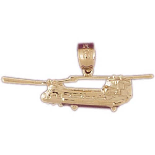 Helicopter Charm Pendant 14k Gold