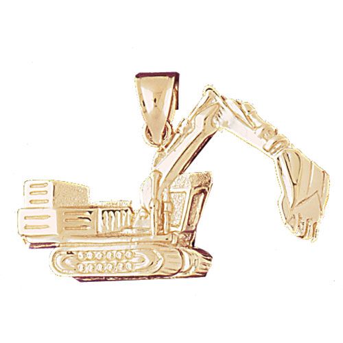 Tractor Charm Pendant 14k Gold